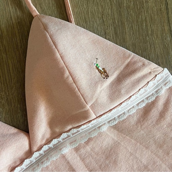 Reworked Ralph Lauren Coquette
Babydoll Lace-Trim Vest Top - Pastel Pink -Size S - Picture 5 of 8